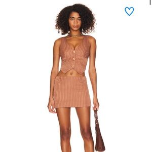 Superdown Pinstripe Brown Set